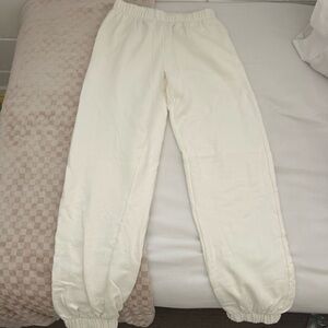Brandy Melville White Rosa Sweatpants